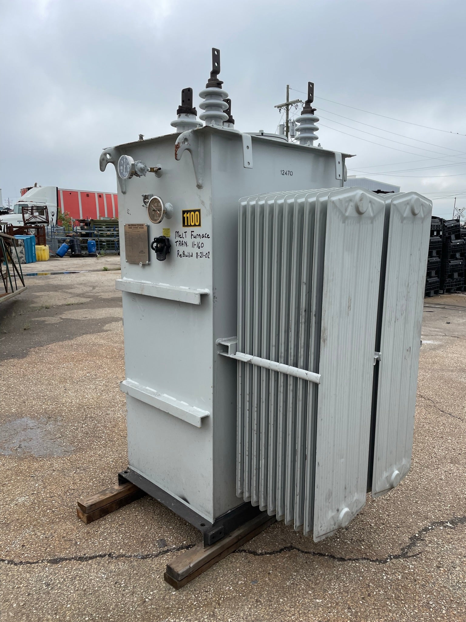 McGraw-Edison C-44586-1-1 Single Phase Transformer 12470-600V 1100kVA 60 Hz