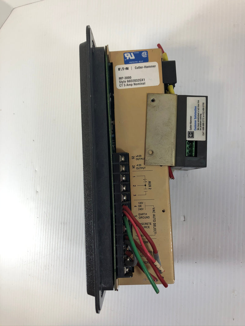 Eaton Cutler-Hammer MP-3000 Protective Relay 66D2032GX1 IPONI 8793C36G01