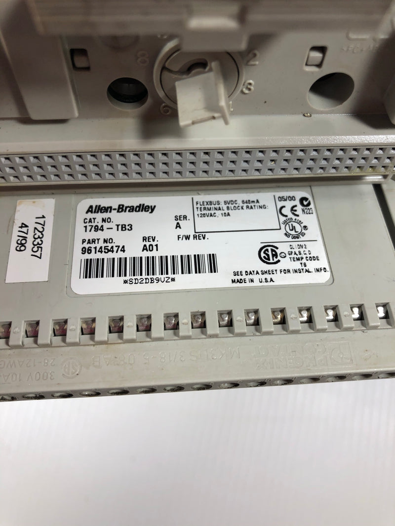 Allen-Bradley 1794-TB3 Terminal Base Series A 96145474