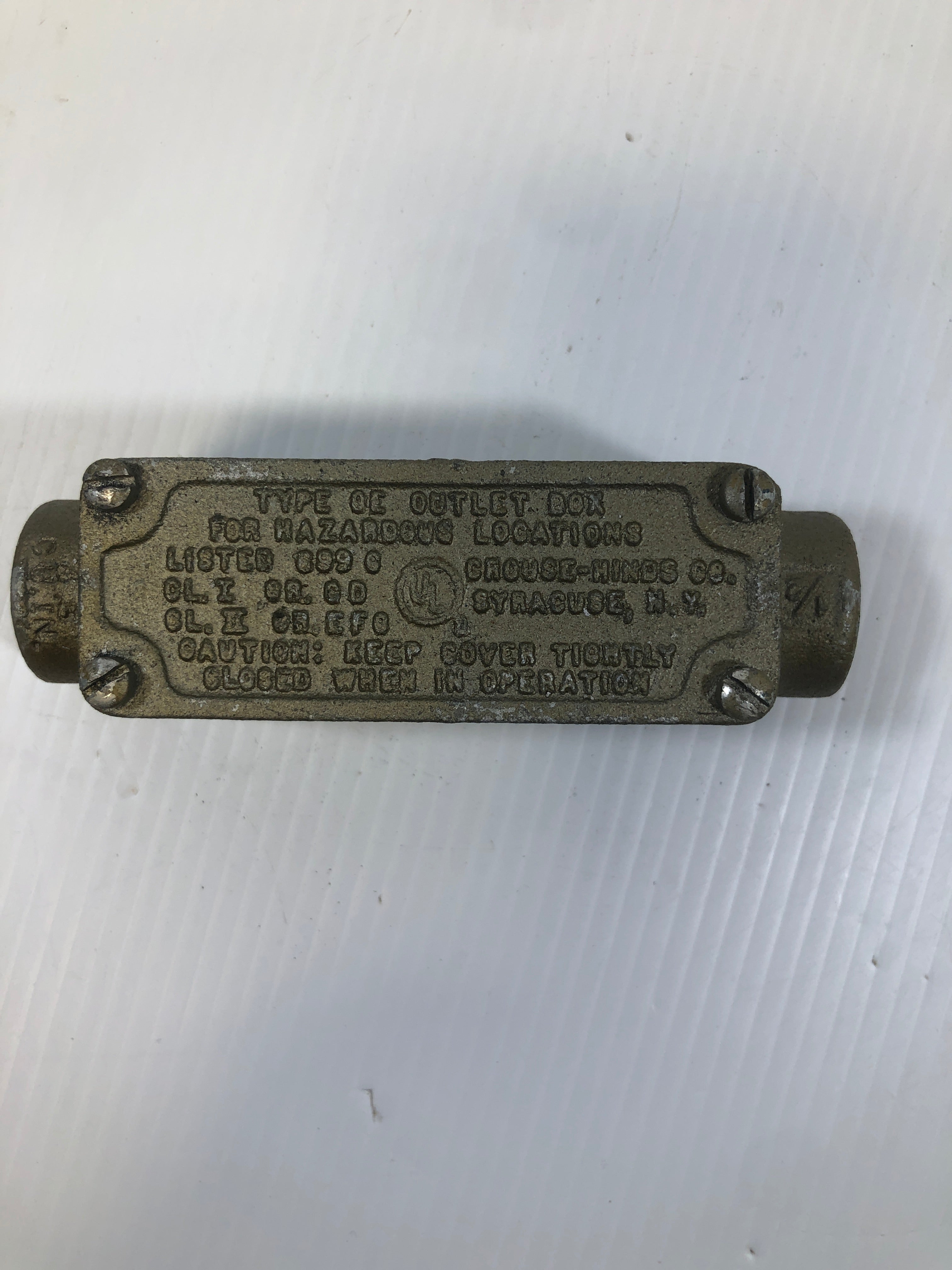 Crouse Hinds OEC 1 Explosion Proof Conduit Body Outlet Box 1/2"