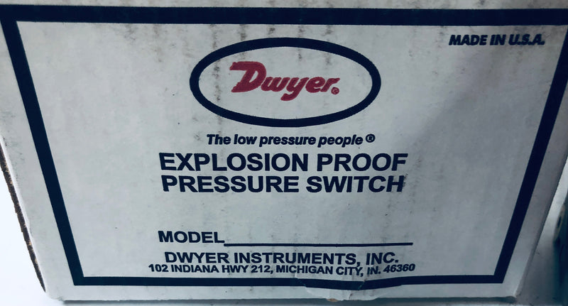 Dwyer Instruments Explosion Proof Pressure Switch 1950-1-2F