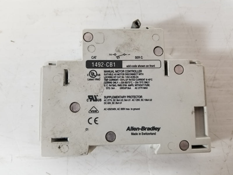 Allen-Bradley 1492-CB1 10A 2HP Manual Motor Controller