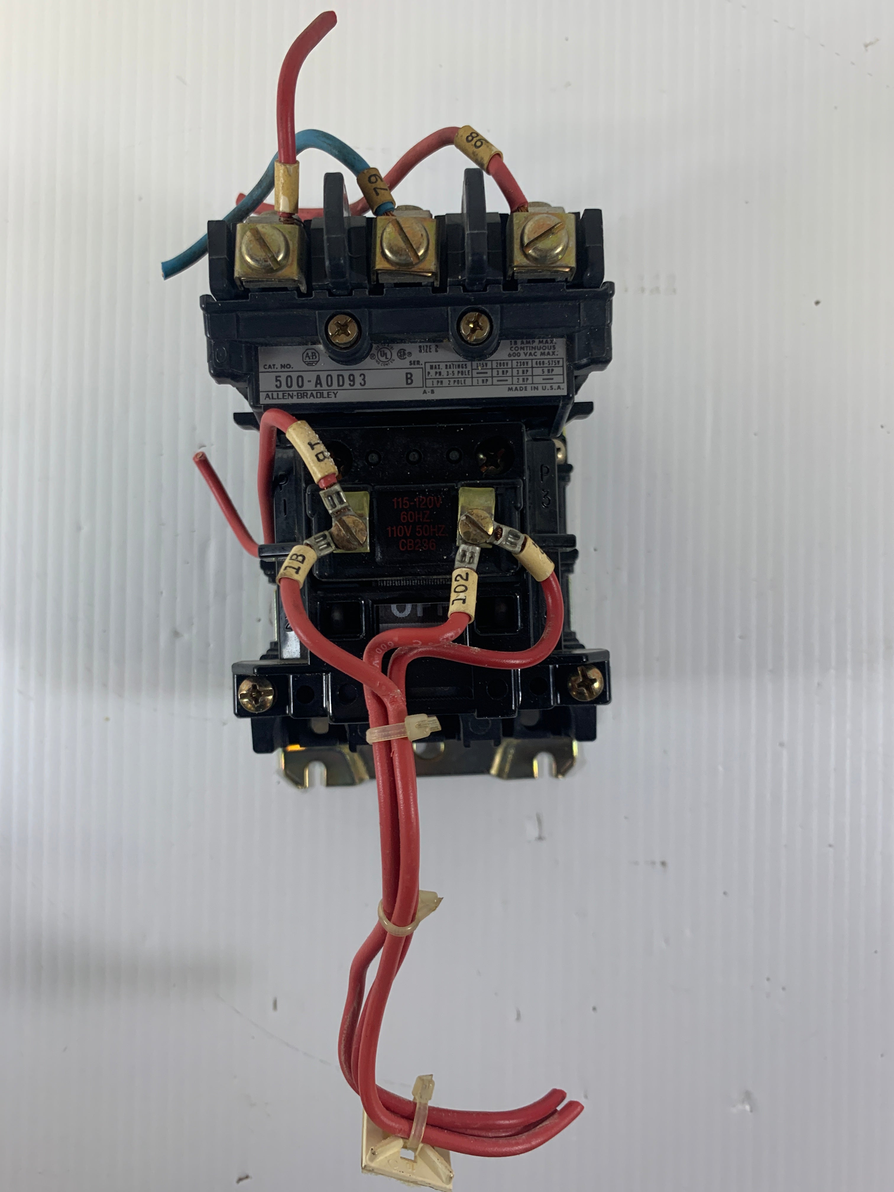 Allen-Bradley 500-A0D93 Starter Motor Series B