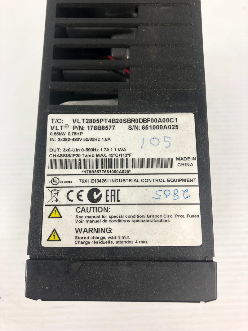 Danfoss 178B8577 Variable Speed Inverter Drive VLT-2800 - No Cover