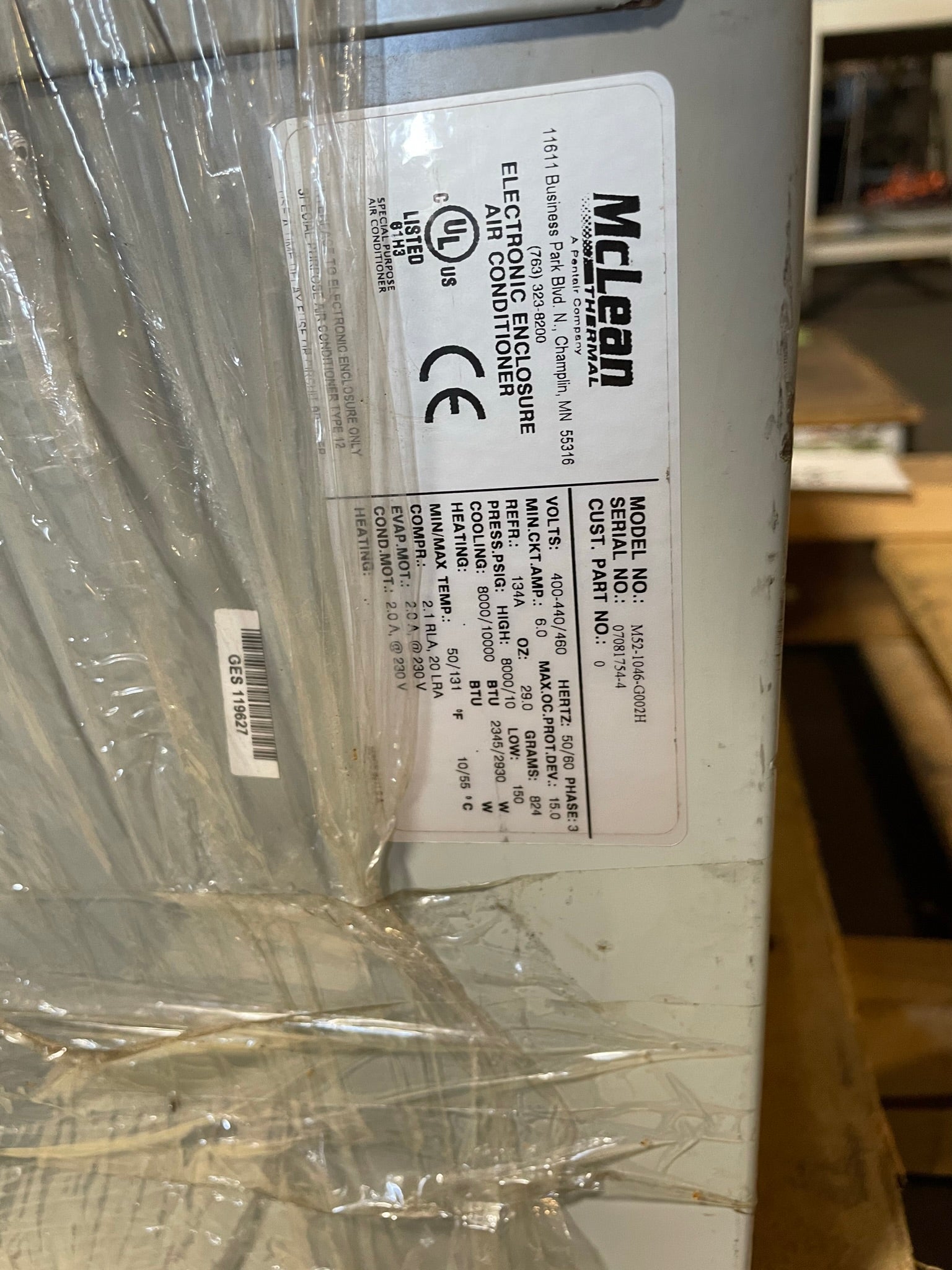 McLean Air Conditioner M52-1046-G002H Electronic Enclosure 3PH 400-440/460V