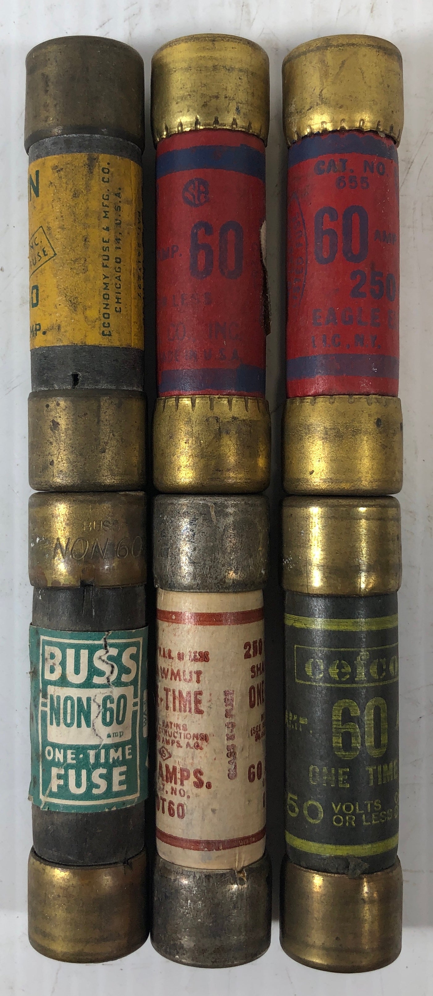 60 Amp Fuses Assorted Brands - Lot of 6