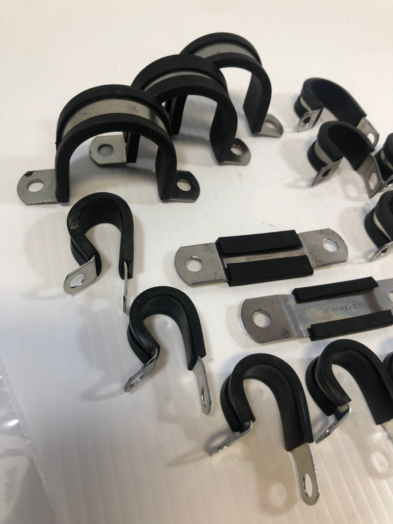 Umpco Cushioned Bracket Lot Saddle Clamp U Support Single Loop Lot of 17