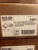 Hubbell Raco 3/8" Liquid Tight 90 Connector 3421 Box of 21