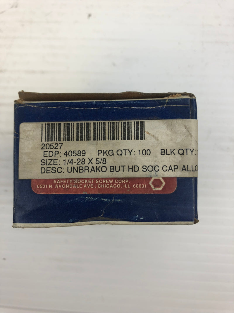 Blue Devil 40589 Button Head Socket Cap Screw 20527 (Box of 100)