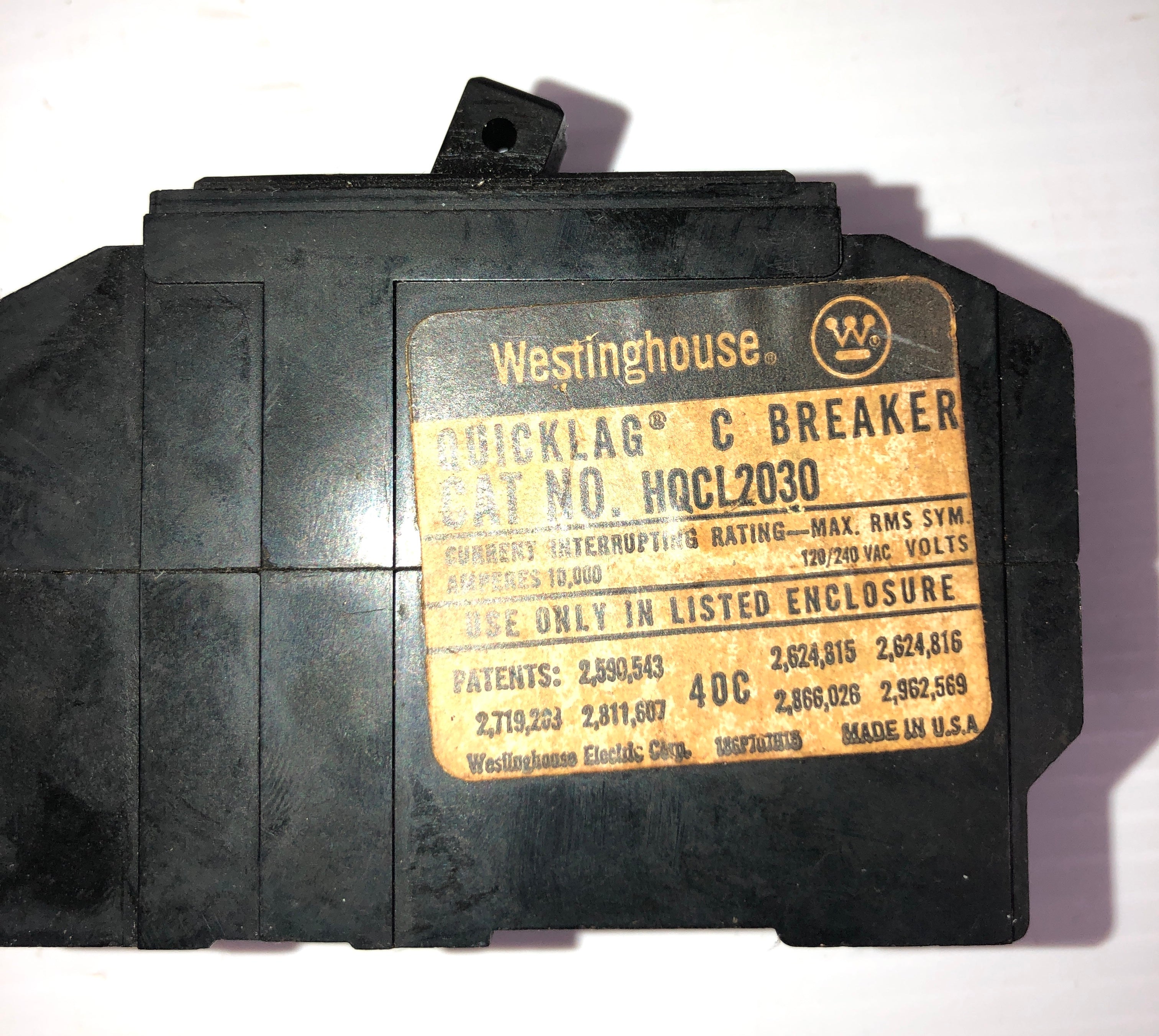 Westinghouse Circuit Breaker HQCL2030 30 Amp 2 Pole