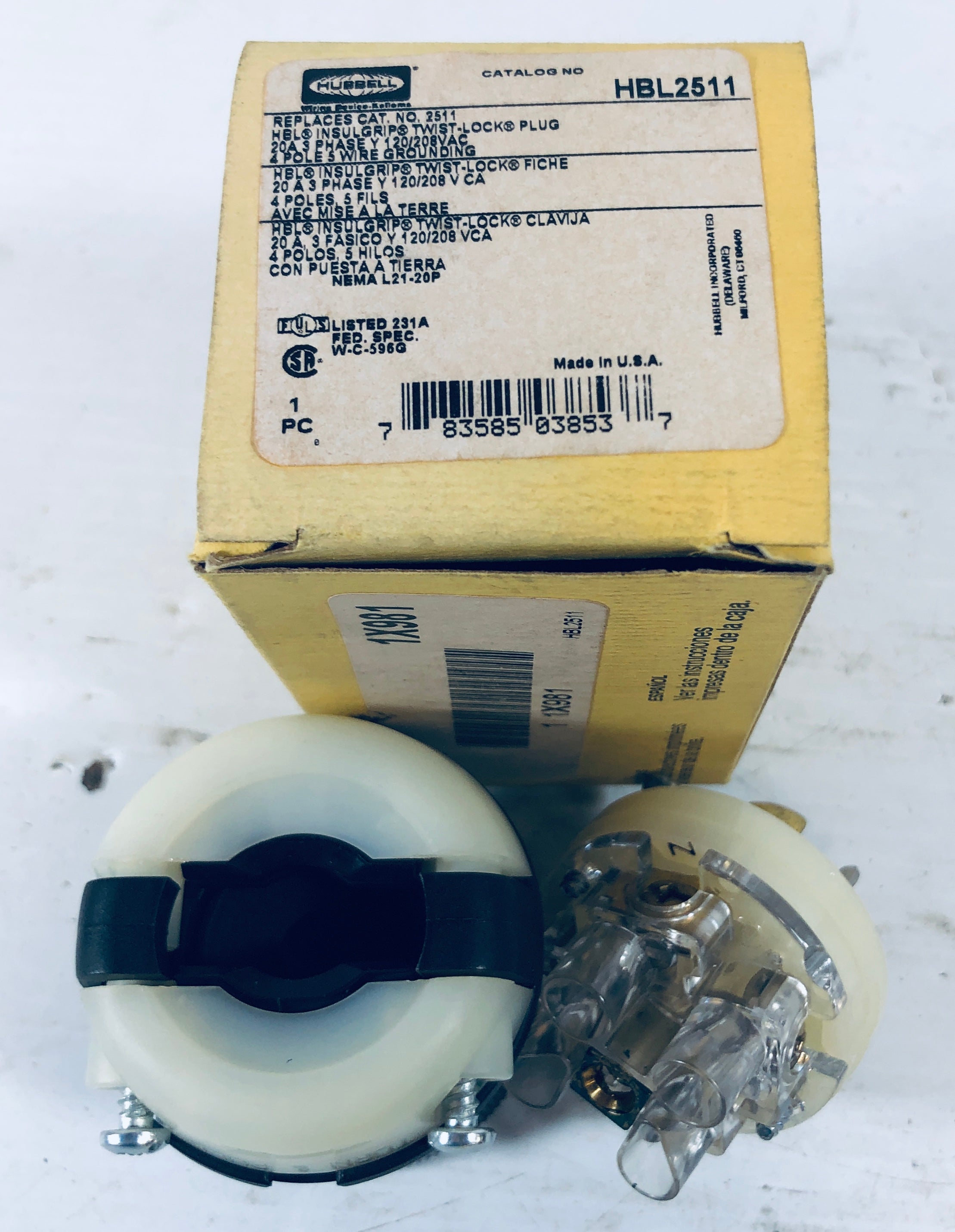 Hubbell Insulgrip Twist Lock Plug HBL2511