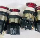 Red Illuminated Switch Buttons Lot of 5