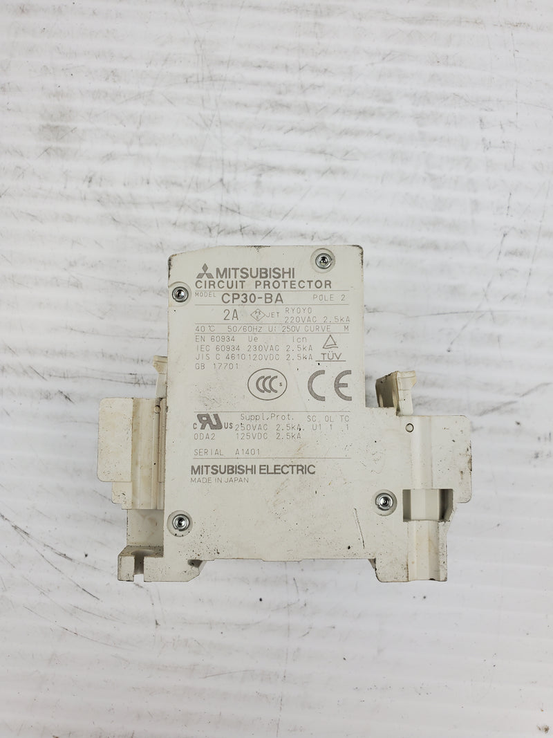 Mitsubishi CP30-BA 2 Pole Circuit Protector 220VAC 250V 50/60Hz