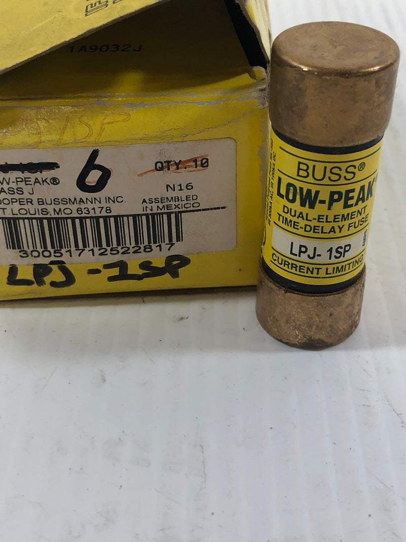 Cooper Bussman Low-Peak Fuse Class J LPJ-1SP Lot of 6