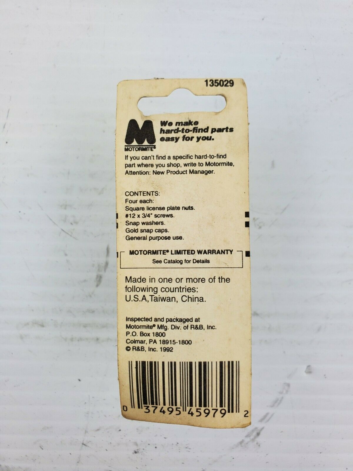 Motormite 45979 License Plate Fasteners Protective Cap Kit 135029