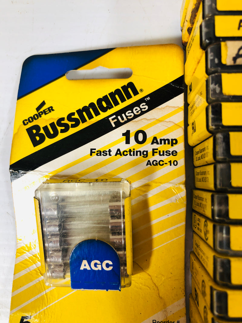 Buss Fuses AGC GDB, AGX, 10 Amp, 20 Amp Miscellaneous Lot of 100