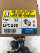 Arlington Strain Relief Cord Connector Liquid Tight 1/2" LPCG50 Box of 25