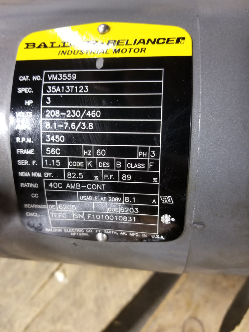 Baldor VM3559 3HP 3 Phase Electric Motor