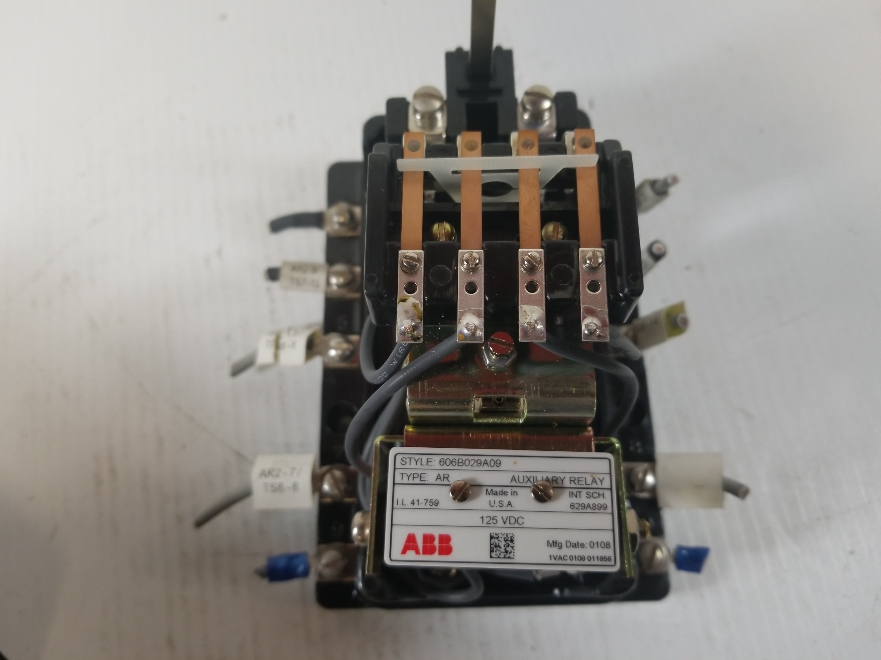 ABB 606B029A09 Auxiliary Relay 125VDC