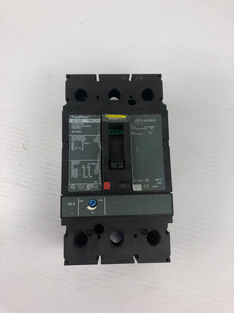 PowerPact JD 250 Circuit Breaker - 3 Pole JD 250 AL250JD JDL26250