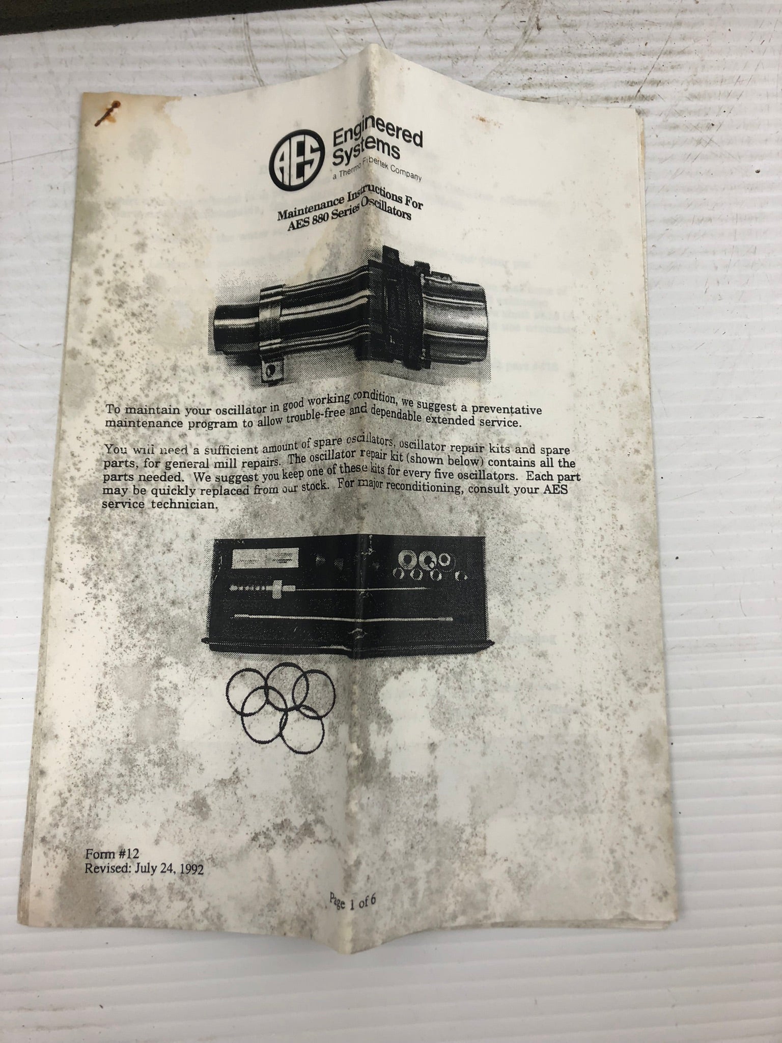 AES 880 & 880-4 Oscillator Drive Shaft Seal Repair Kit