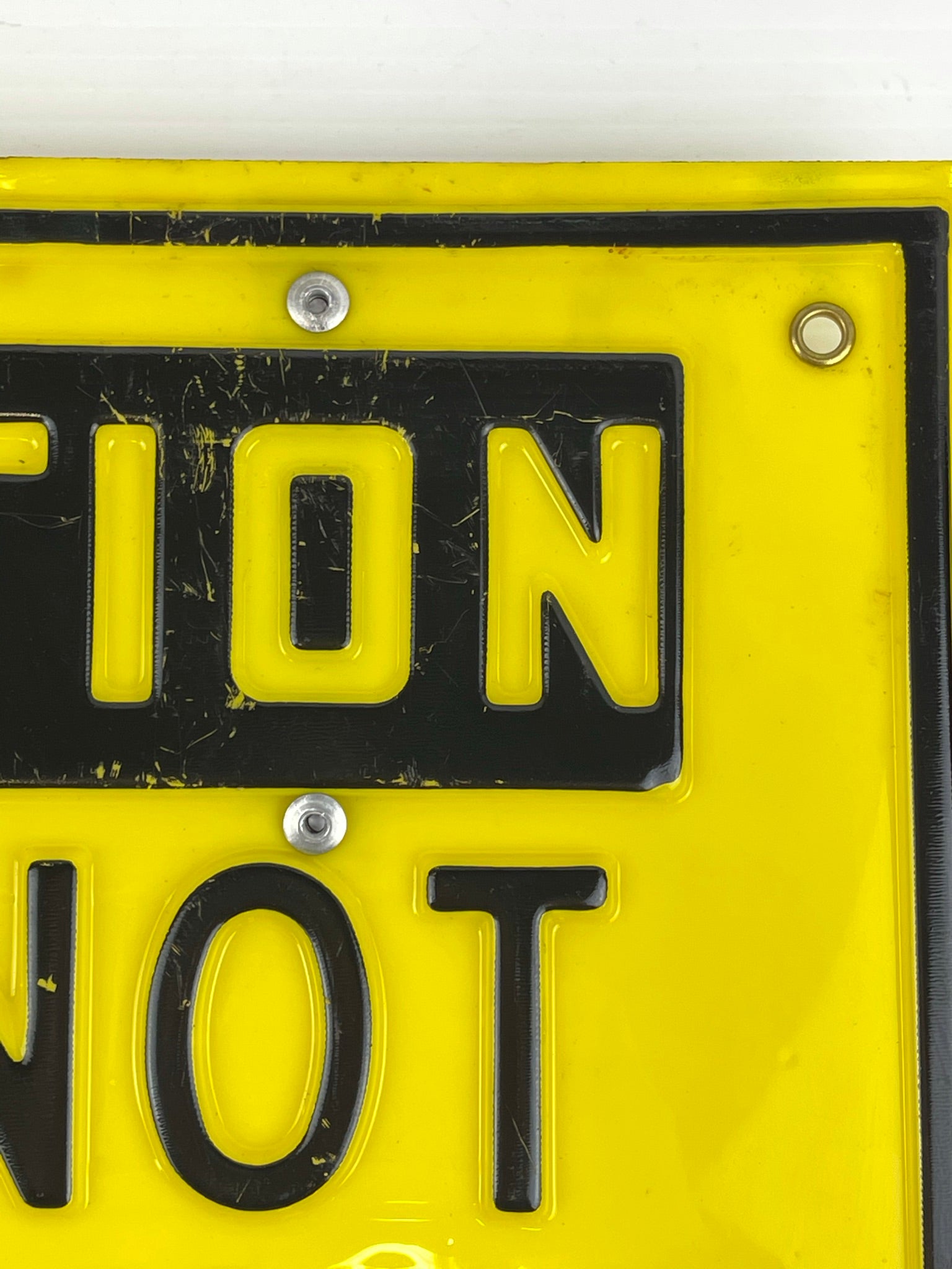 Industrial Sign 9-1/2" x 12-1/2" "Caution Do Not Bar Unit" Yellow and Black