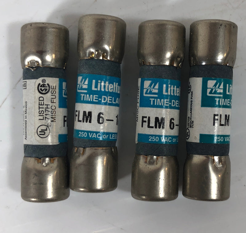 Littelfuse Time-Delay Fuse FLM-6 1/4 (Lot of 4)