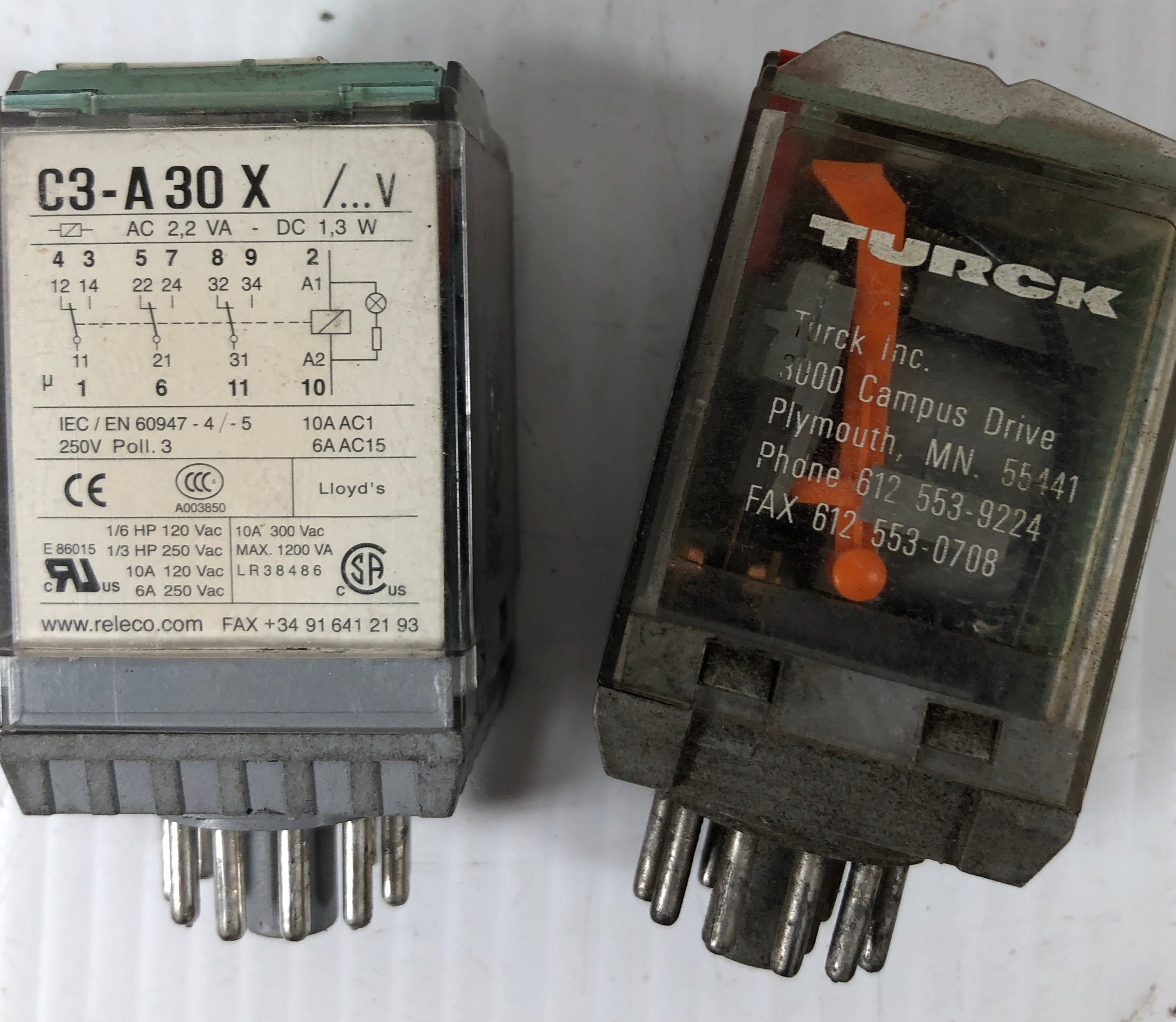 Turck Releco Relay C3-A-30 X MR-C 120V - Lot of 2