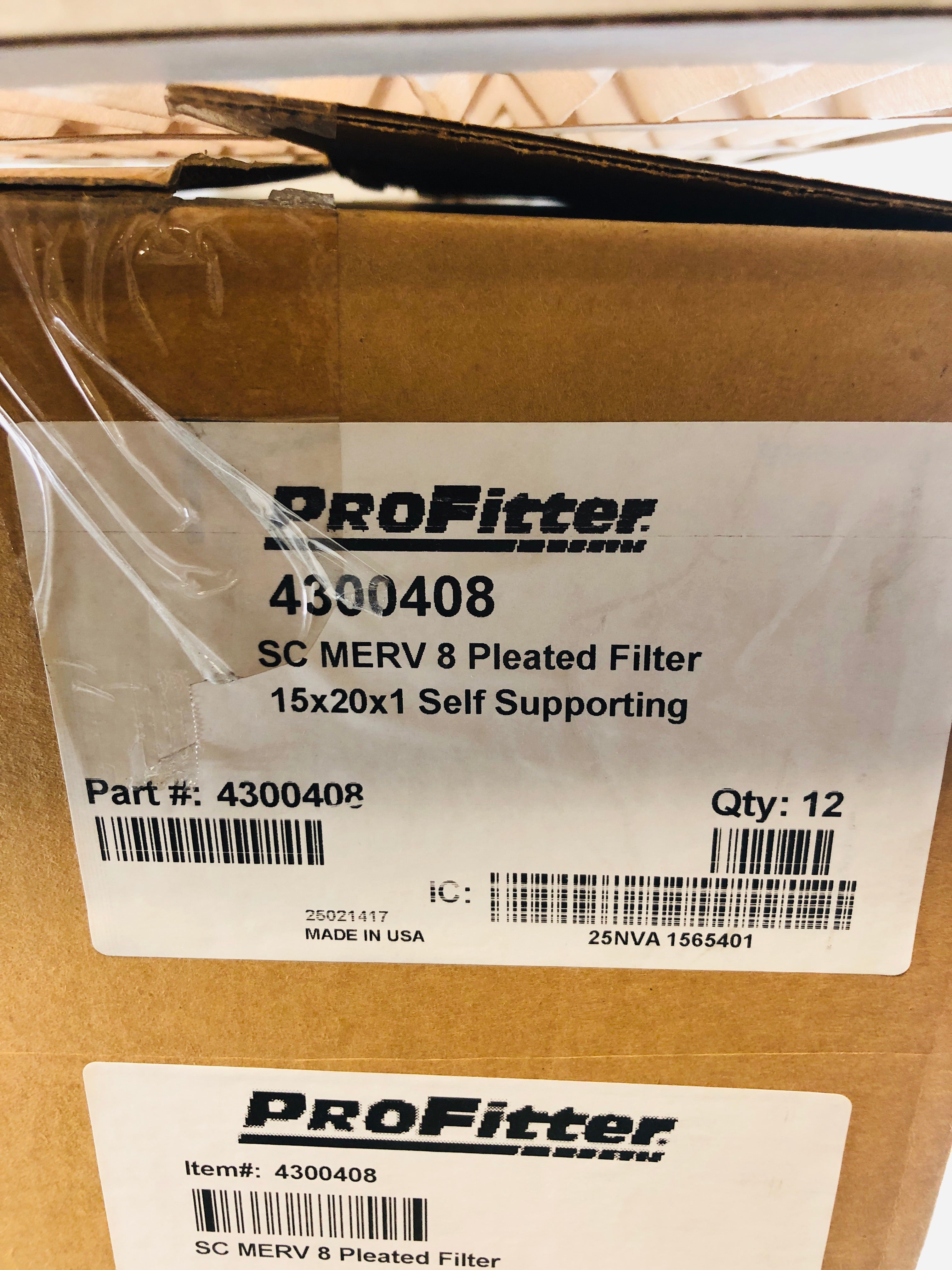 ProFitter Pleated Filter 15 x 20 x 1 4300408 - Box of 8