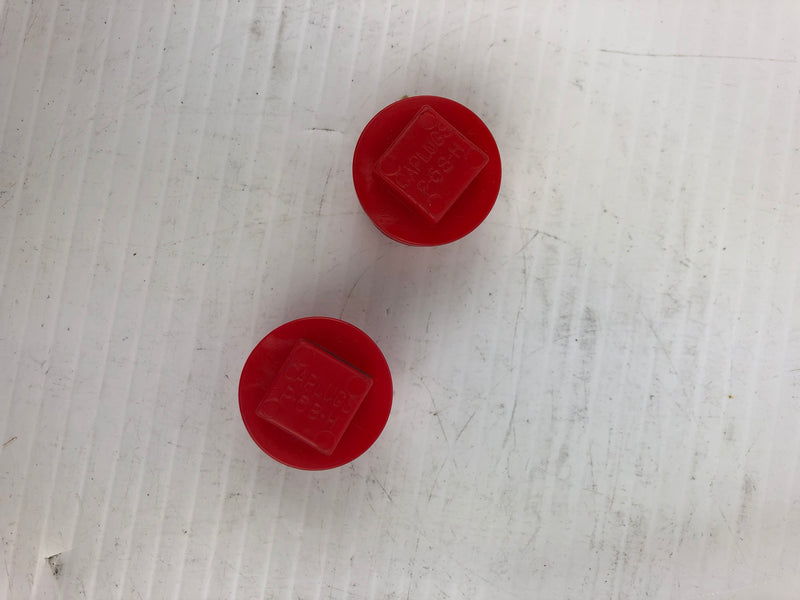 Caplugs P-68-H 3/4" Threaded Square Red Pipe Plug - Lot of 2