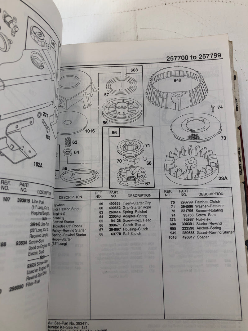 Briggs & Stratton Illustrated Dealer Manual Parts List