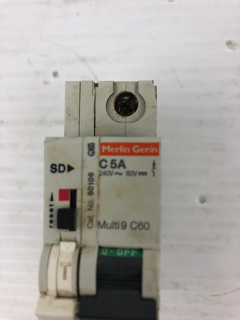 Merlin Gerin C5A Circuit Breaker 1P 240V~60V Multi 9 C60 60106