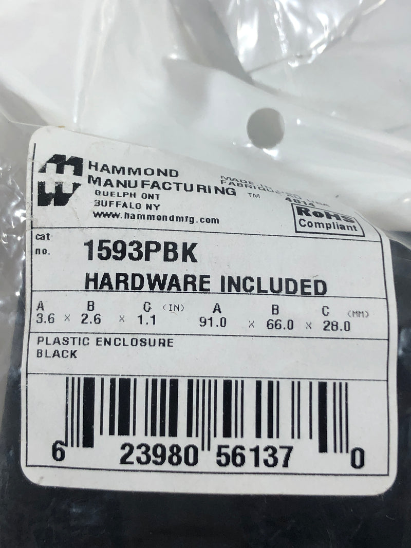 Hammond Manufacturing Plastic Project Box 1593PBK Lot of 4