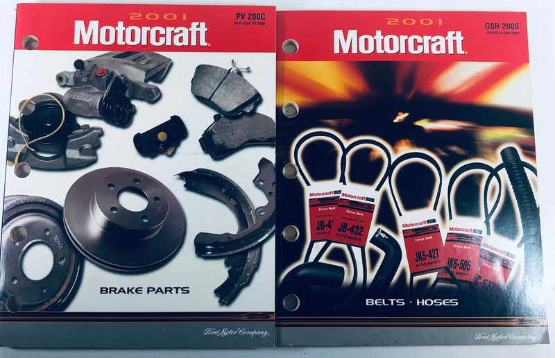Motorcraft 2001 Brake Parts Belts Hoses Catalog (Lot of 2)