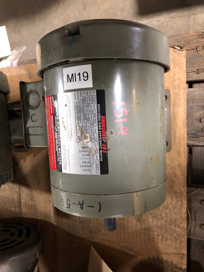 U.S. Electrical P63CNZ-2867 1/4 HP 3 Phase Unimount 125 Motor 1750 RPM