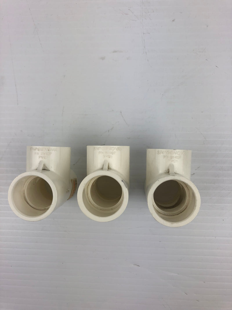 Genova 31407 Fitting 3/4" White PVC1 SCH40 (Lot of 3)