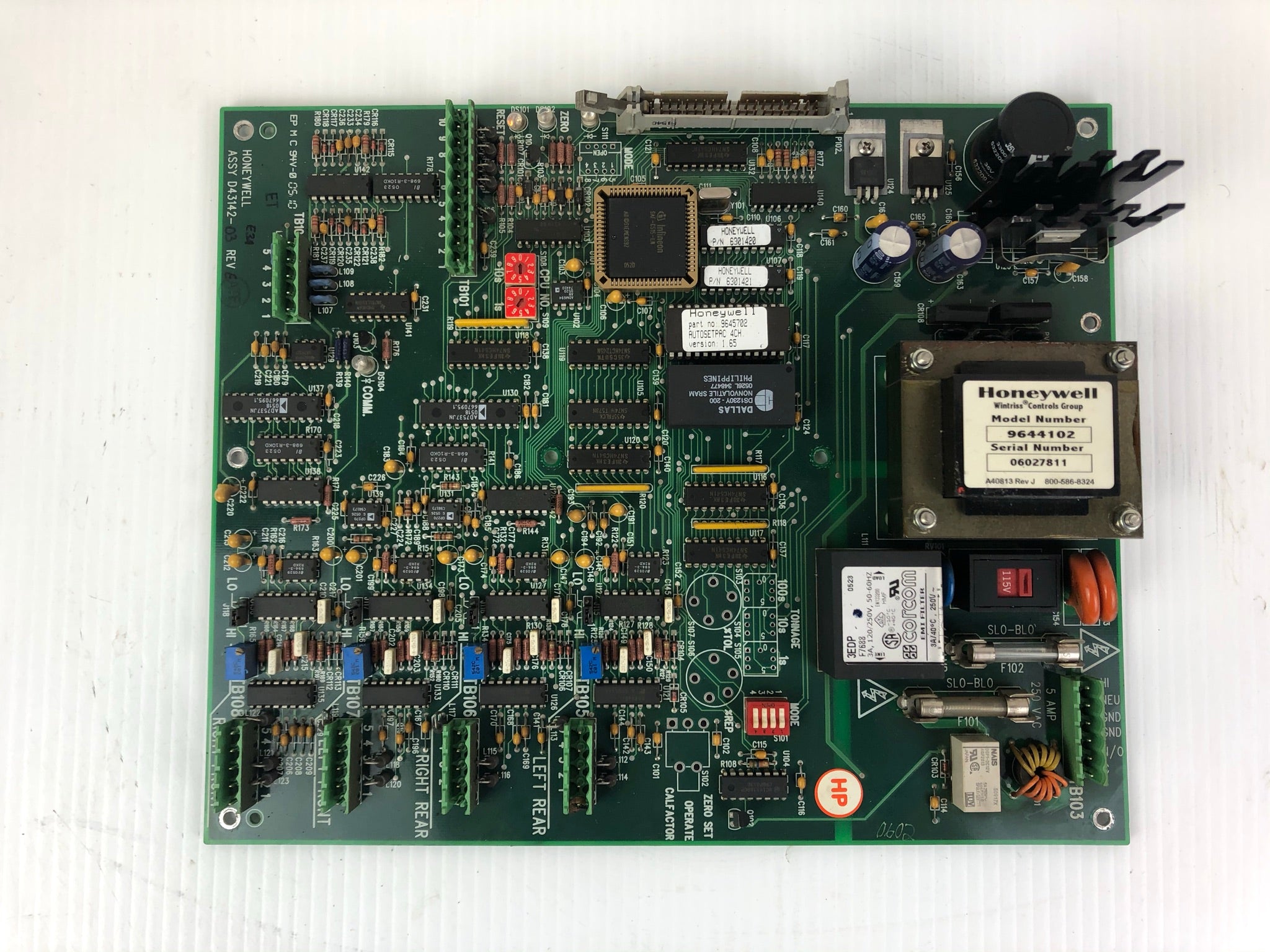 Honeywell Circuit Board Assembly D43142-03 Rev E Wintriss 9644102