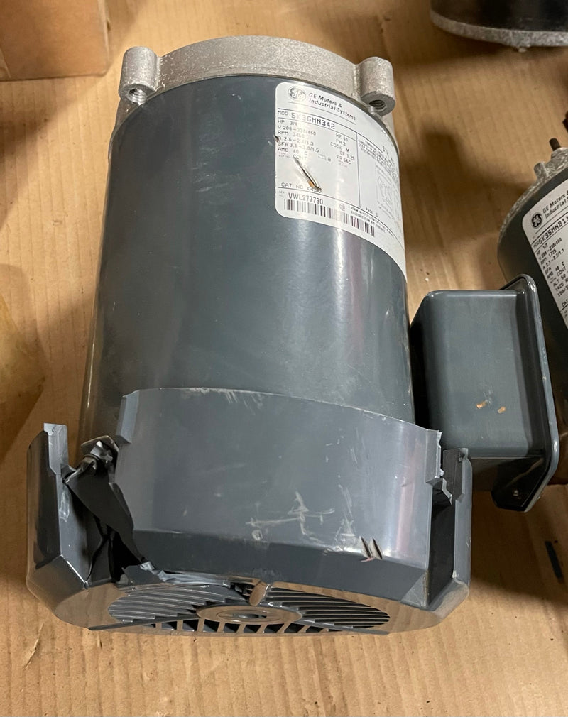 GE 3/4 HP Motor 3 Phase 60HZ 3450 RPM Cracked Fan Shroud 5K36MN342