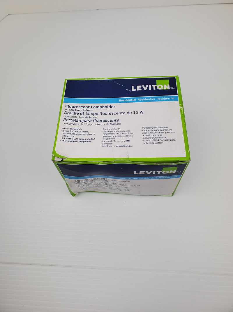 Leviton 9860-LHG Fluorscent Lampholder White 13W-120V 60 Hz