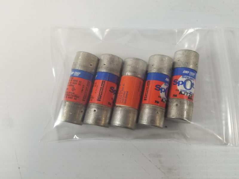 Ferraz Shawmut AJT25 Smart Spot Time Delay 25A Cartridge Fuse (Lot of 5)