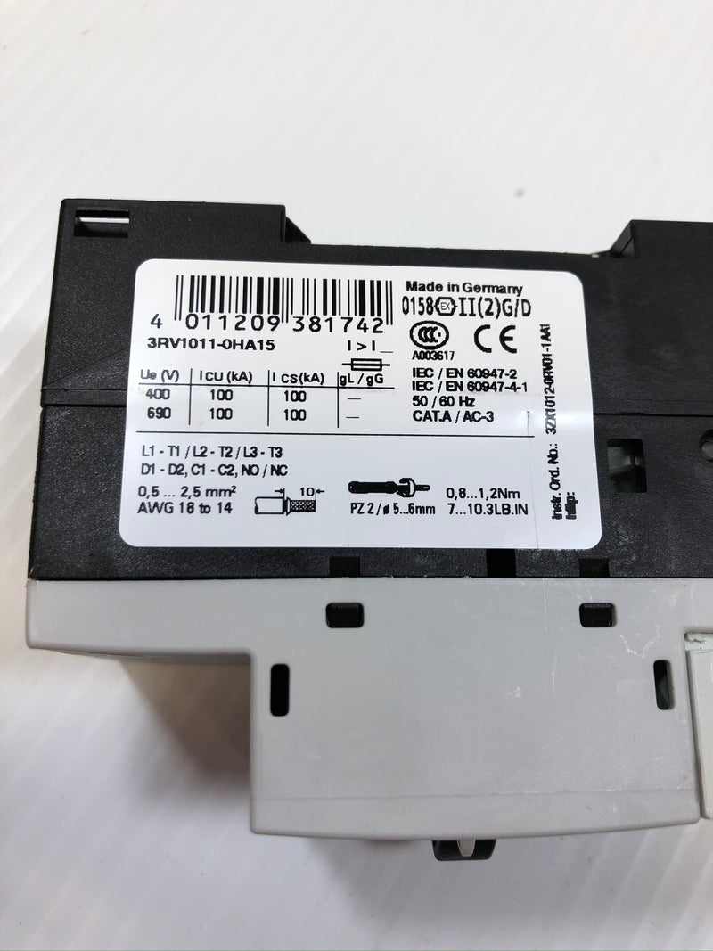 Siemens 3RV1011-0HA15 Sirius Circuit Breaker