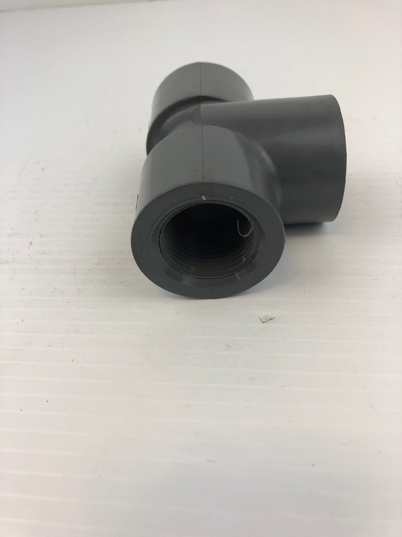 CABOT SCH-80 Threaded Straight T Socket Connect 1" PVC Gray