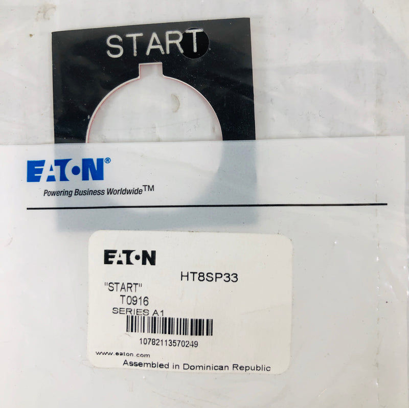 Eaton HT8SP33 Legend Plate Square Black "START"