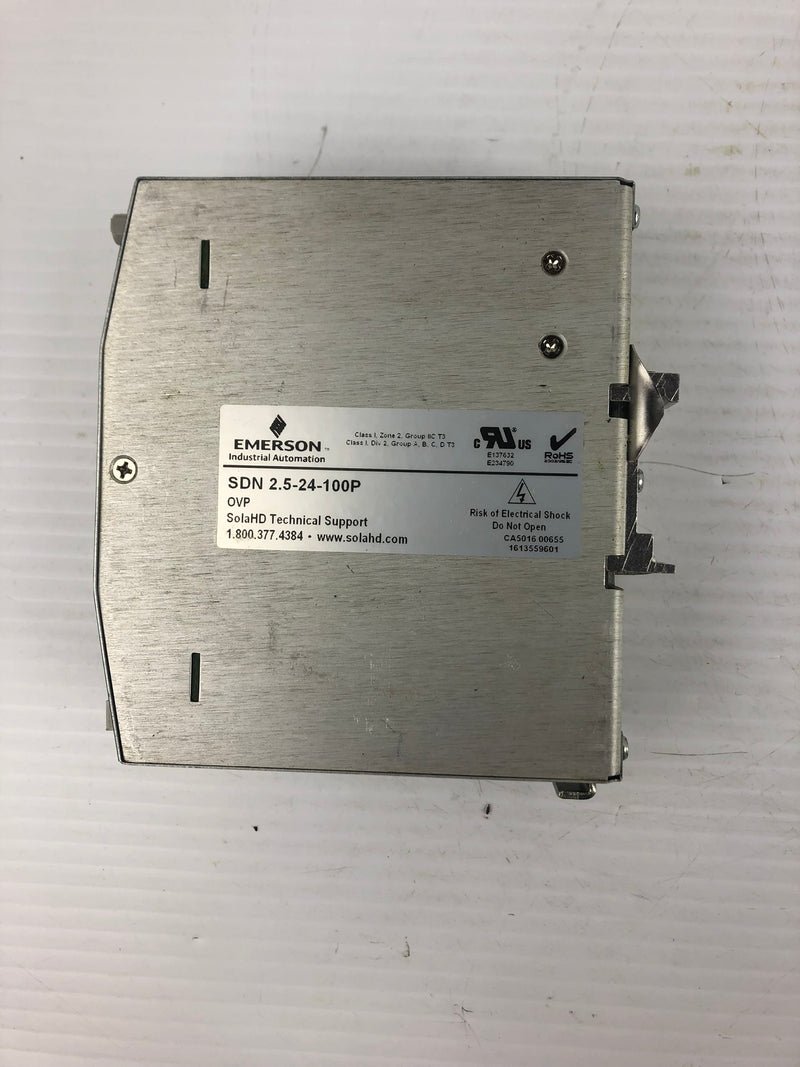 Emerson SOLA SDN-2.5-24-100P Power Supply 115/230 VAC 50/60 Hz 2.4 A