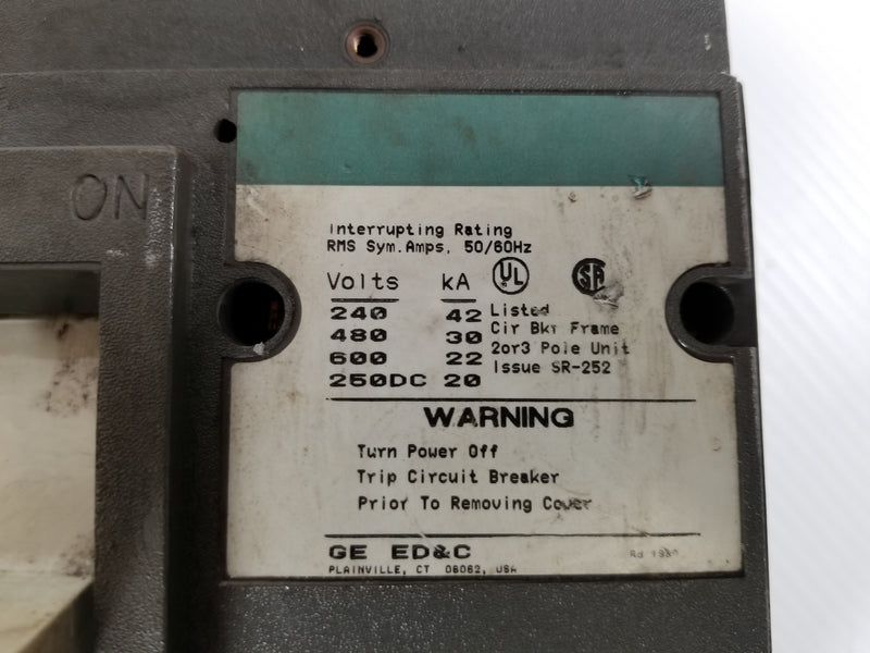 GE TJK436F000 Industrial Circuit Breaker 3-Pole 400A