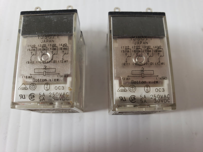 OMRON Relay MY4N 110/120 VAC (Lot of 2)