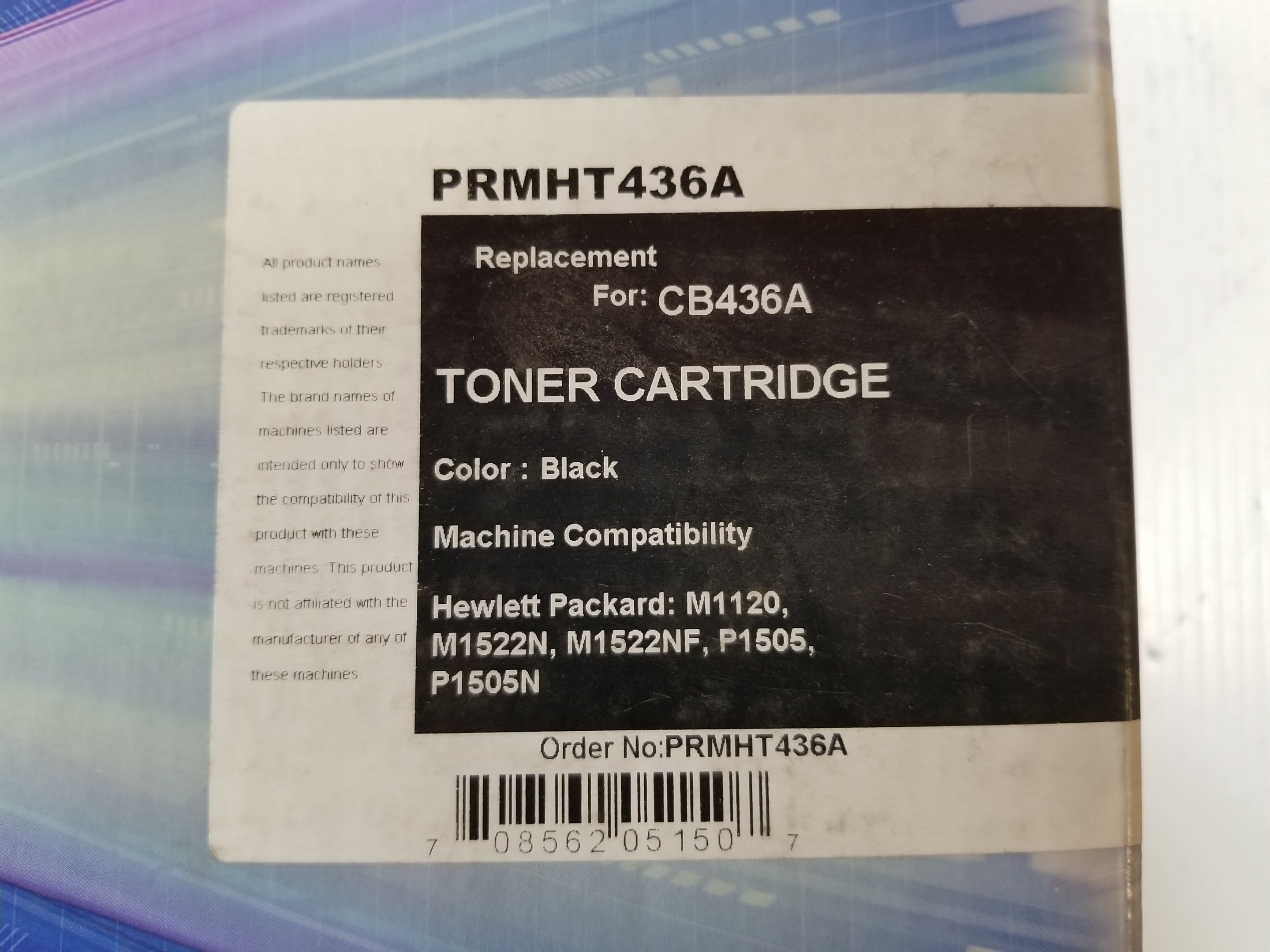 Premium PRMHT436A Black Toner Cartridge for HP Laserjet CB436A