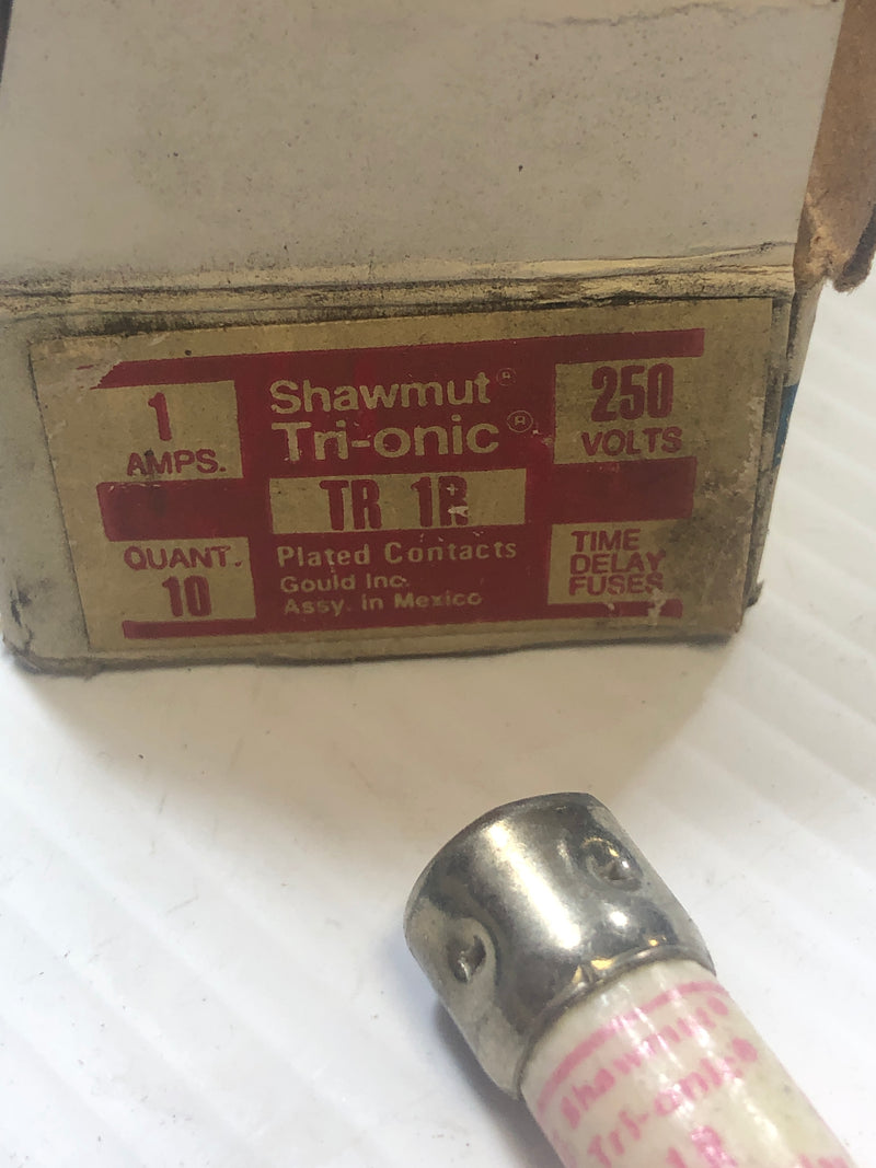 Gould Shawmut Tri-onic 1 Amp 250 Volts Time Delay Fuse TR-1R Box of 10