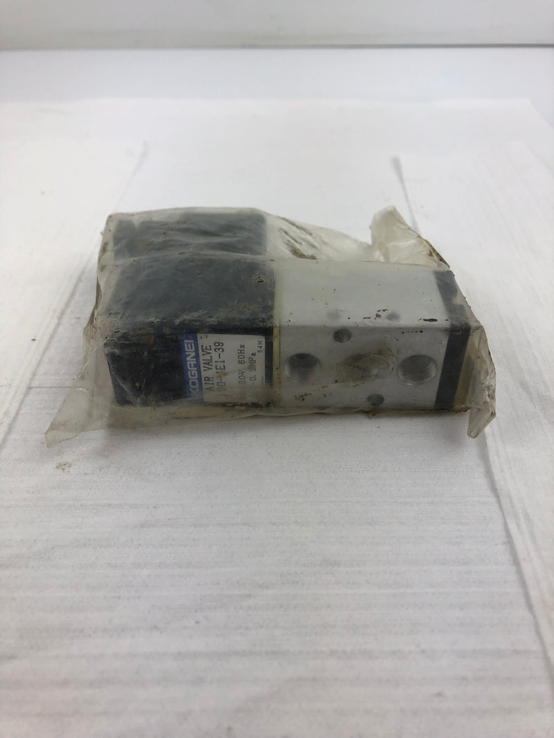 Koganei 100-4E1-39 Air Solenoid Valve AC120V 60Hz