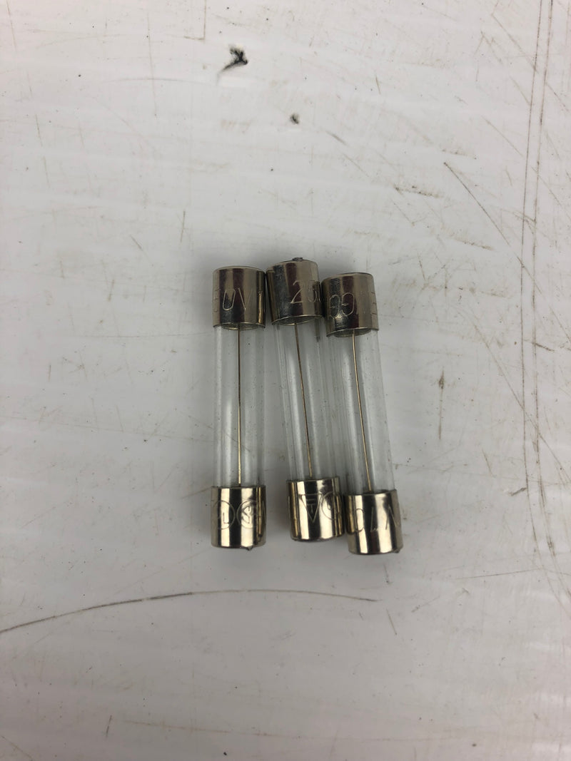 Bussman NEWGGL Fast Acting Glass Fuses 250V 10A - Lot of 3